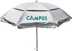 Campus Σπαστή Ομπρέλα Θαλάσσης Διαμέτρου 2m με UV Προστασία και Αεραγωγό Silver/Orange