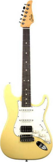 Suhr Classic S HSS Electric Guitar Stratocaster with HSS Pickup Configuration Vintage Yellow with Case