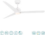 Faro Barcelona NU 33722 Ceiling Fan 132cm with Light and Remote Control White