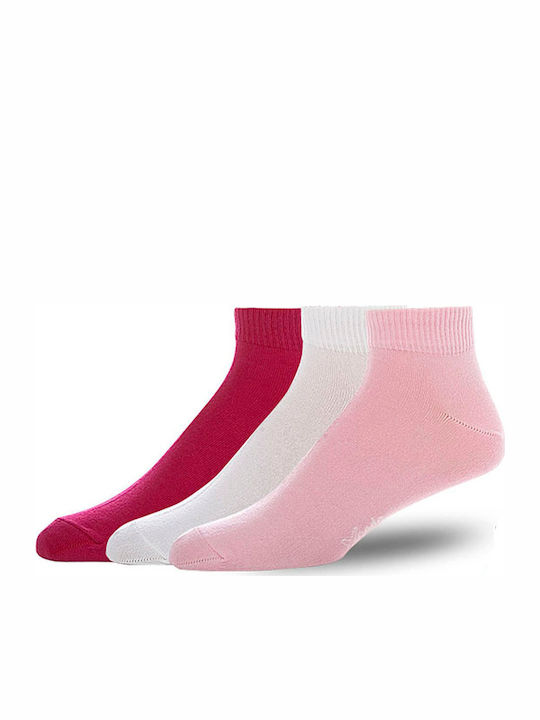 Xcode Girls 3 Pack Sport Ankle Socks Pink