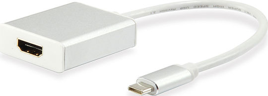 Equip Μετατροπέας USB-C male σε HDMI female Λευκό 1τμχ 133452