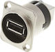 Neutrik Plug USB male Silver (NAUSB-W)