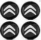 Adhesive Badges with Enamel Coating Citroen 5.5cm for Car Rims in Black Colour 4pcs