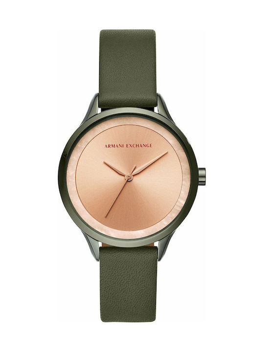 Armani Exchange Harper Watch with Green Leather Strap