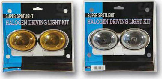 Auto Gs Projector Beam Round Foglights Car Universal 2pcs