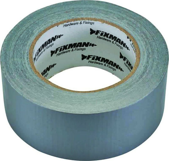 Fixman Hardware & Fixings Duct Tape Πολύ Ισχυρή Silver Αυτοκόλλητη Υφασμάτινη Ταινία Γκρι 50mx50mm