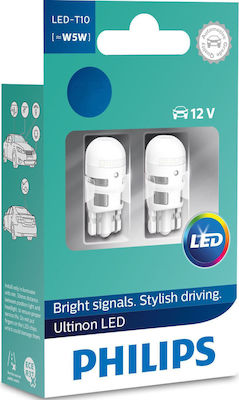 Philips Lămpi Autoturismului & Motocicletei Ultinon Led T10 / W5W LED 4000K Alb natural 12V 0.62W 2buc