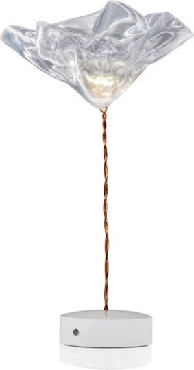 Slamp Lafleur Battery Clear Metal Lampă de masă cu Bază Alb