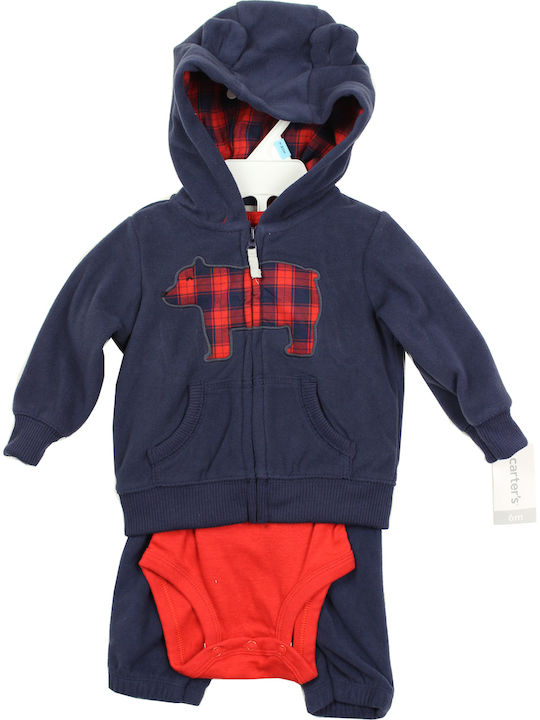 Carter's Baby Bodysuit Set Short-Sleeved with Pants Navy Blue 3pcs