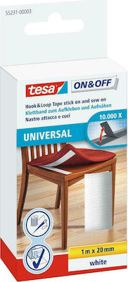 Tesa On & Off White Αυτοκόλλητη Ταινία Χριτς Χρατς Λευκή 20mmx1m