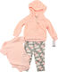 Carter's Baby Bodysuit Set Short-Sleeved with Pants Pink