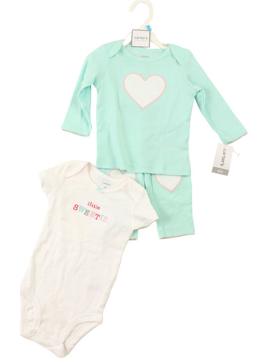 Carter's Baby Bodysuit Set Short-Sleeved Green