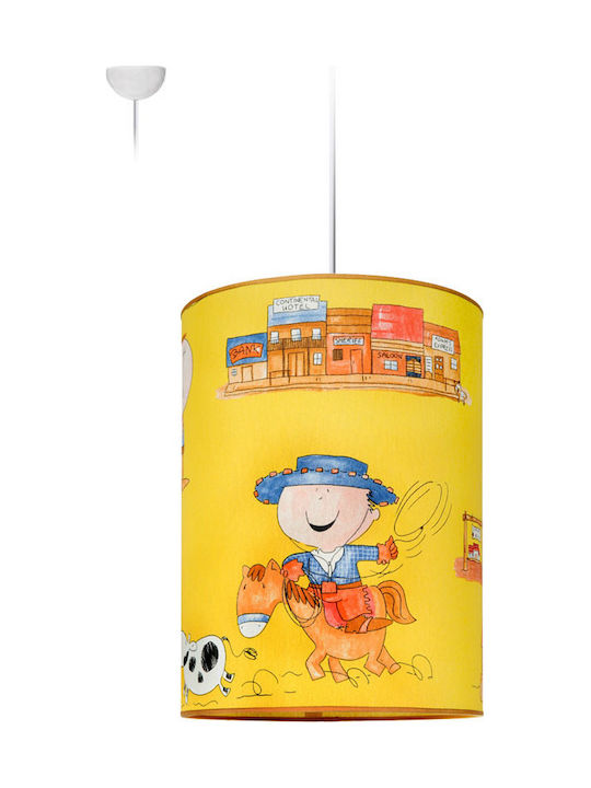 Starlight Lustră Cowboy O singură lumină Lumină de tavan pentru copii Suspendata din plastic Galben