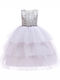 Children's Dress Sleeveless Tulle Silver
