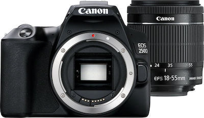 Canon DSLR Φωτογραφική Μηχανή EOS 250D Crop Frame Kit (EF-S 18-55mm F4-5.6 IS STM) Black