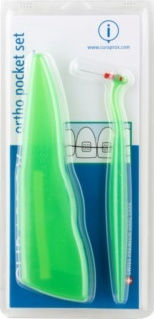 Curaprox Ortho Pocket Set UHS 451 Μεσοδόντιο Βουρτσάκι με Λαβή Πράσινο 1τμχ