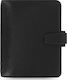 Filofax Saffiano Pocket Weekly Organizer Black Leather 14.5x14.5cm