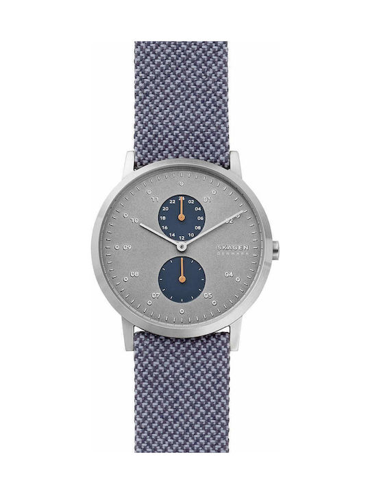 Skagen Kristoffer Watch Chronograph Battery with Blue Fabric Strap