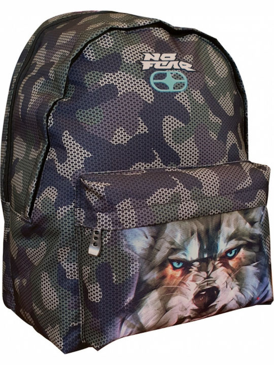 No Fear Army Wolf Schulranzen Rucksack Junior High-High School Mehrfarbig