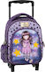 Santoro Gorjuss Catch a Falling Star School Bag Trolley Kindergarten Purple with Water Bottle Holder