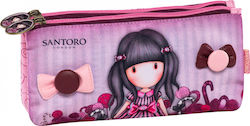 Santoro Fabric Pencil Case Gorjuss Sugar And Spice with 2 Compartments Pink