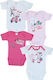 Minerva Tres Chic 90-30675 Baby Bodysuit Underwear Set Short-Sleeved Fuchsia 4pcs