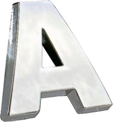 Auto Gs Adhesive Letter for Car 3D "A" in Silver Colour