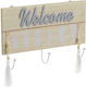 Click Wall Hanger Wooden 3 Hooks Beige 30x5x19cm 2 Pieces