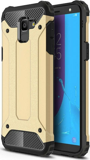 Hurtel Umschlag Rückseite Kunststoff Gold (Galaxy J6)