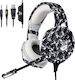 Onikuma Onikuma K5-Camouflage Over Ear Gaming Headset με σύνδεση USB / 3.5mm Γκρι