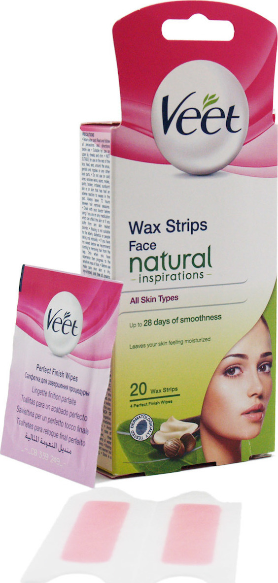Veet Wax Strips Face Natural All Skin Types 20τμχ Skroutz.gr