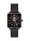 Visetti Stainless Steel Bracelet Watch with Black Metal Bracelet