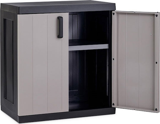 Δίφυλλη Ντουλάπα Bios Mega Πλαστική με 1 Ράφι Black / Warm Grey 304 89x54x96εκ.