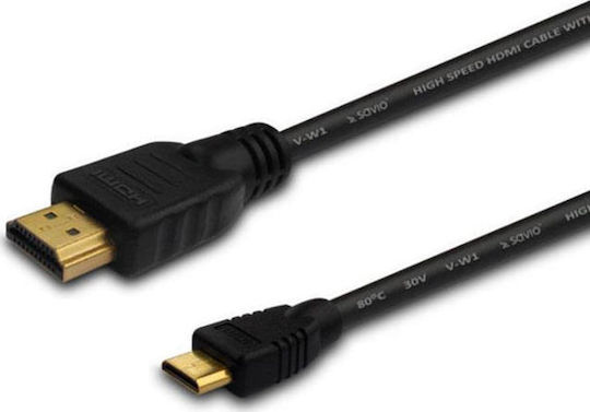 Savio HDMI 1.4 High Speed 1080p 120Hz Cable HDMI male - mini HDMI male 1.5m Μαύρο