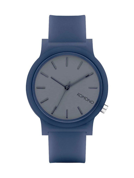 Komono Mono Watch Battery with Blue Rubber Strap