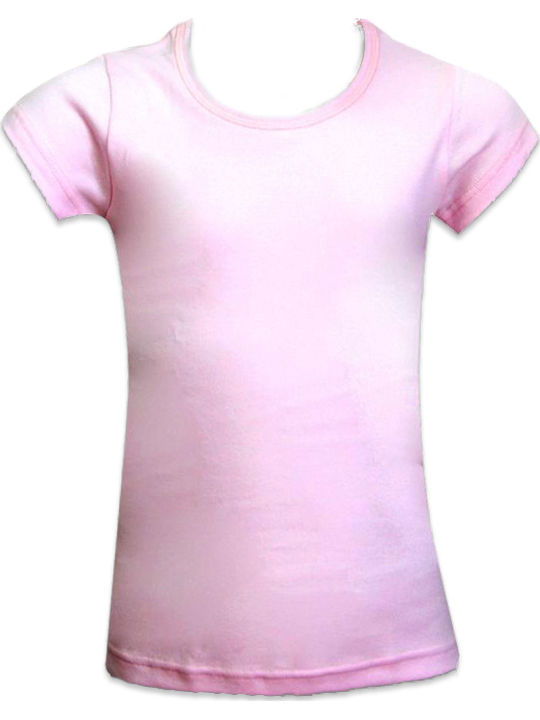 Minerva Basic Maiou pentru copii Mâneca scurta Roz