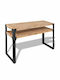 Console Table of Solid Wood & Metal Ακακία / Μαύρη L120xW40xH85cm