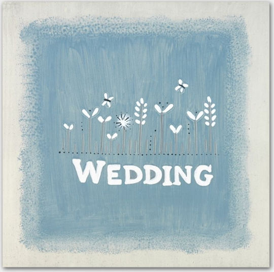 Synchronia Cutie Decorativă Lemn Wedding Albastru