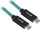 Sharkoon Плетена USB 3.1 Кабел USB-C мъжки - USB-C мъжки Тюркоазен 0.5м