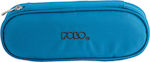 Polo Fabric Light Blue Pencil Case with 1 Compartment