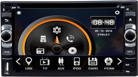 Auto-Audiosystem 2DIN (Bluetooth/USB/AUX/WiFi/GPS/Apple-Carplay/Android-Auto) mit Touchscreen 6.2"
