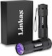 Linkax Lanternă LED Lumini de lucru și de sit, UV Blacklight 9 LED Negru