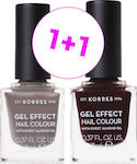 Korres 1+1 Gel Effect Nail Colour 70 Holographic Ash & 54 Festive Red