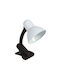 Keskor Office Lamp with Flexible Arm for Socket E27 and Clip in White Color
