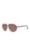 Zegna Men's Sunglasses with Brown Metal Frame and Brown Lens EZ0030 37J