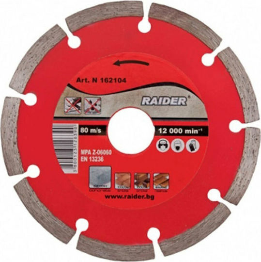 Raider Cutting Disc Diamond Dry 115mm Cutting Disc Construction Materials Hole Diameter 115mm 1pcs