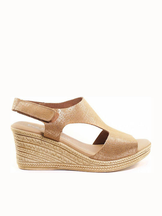 Eva Frutos 9516 Women's Platform Shoes Beige