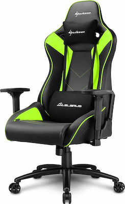 Sharkoon Elbrus 3 Artificial Leather Gaming Chair with Adjustable Arms Green