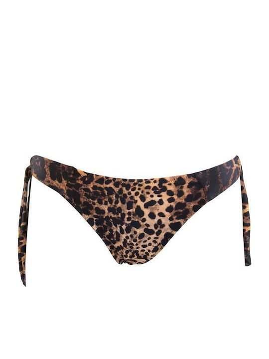 Rock Club BP-3074 Bikini Slip με Κορδονάκια Animal Print