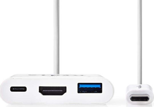 Nedis USB-C Докинг станция с HDMI 4K PD Бял (CCGP64765WT02)